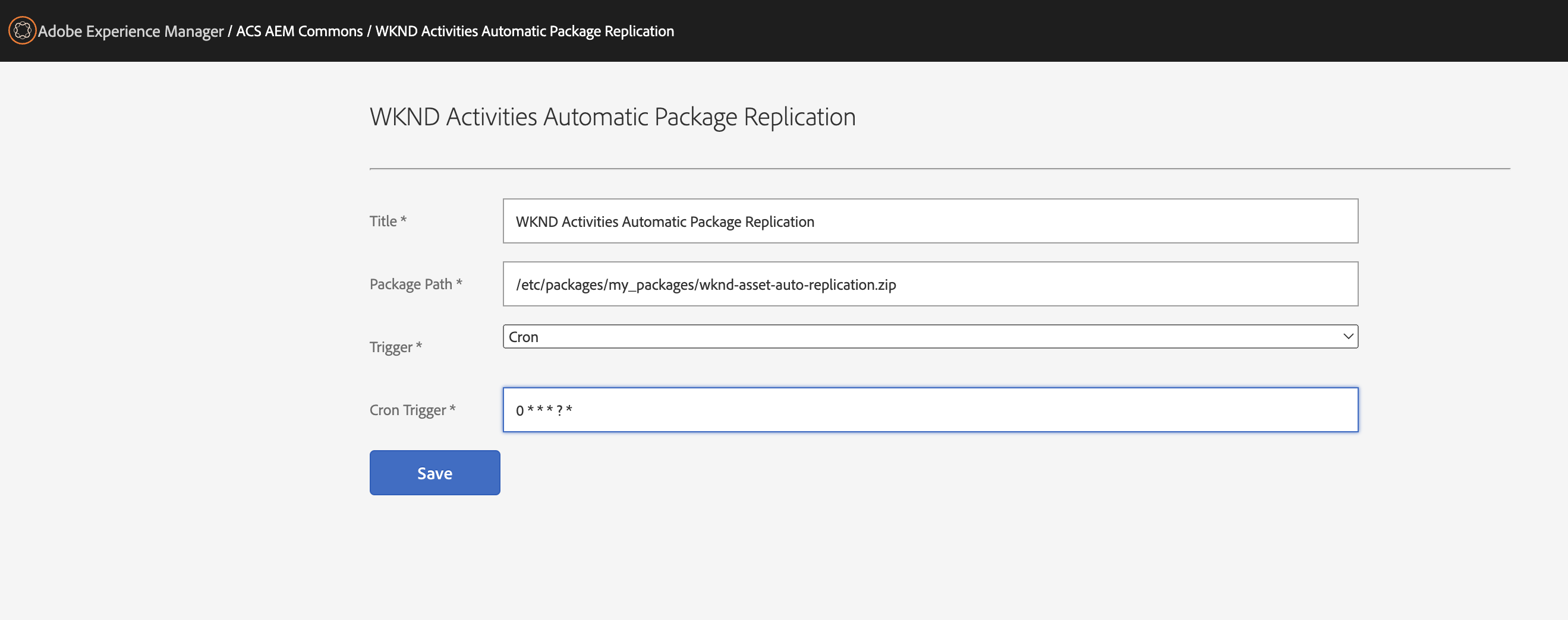 Automatic Package Replication Configuration