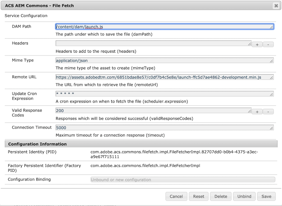 Configuring the File Fetcher
