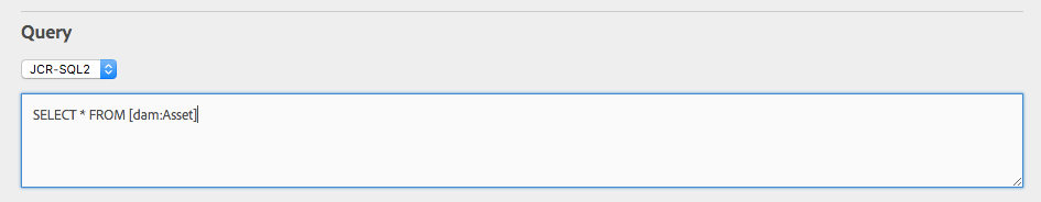 JCR Compare - Configuration - Query