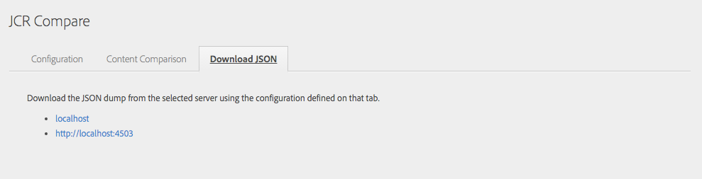 JCR Compare - Downloads - JSON