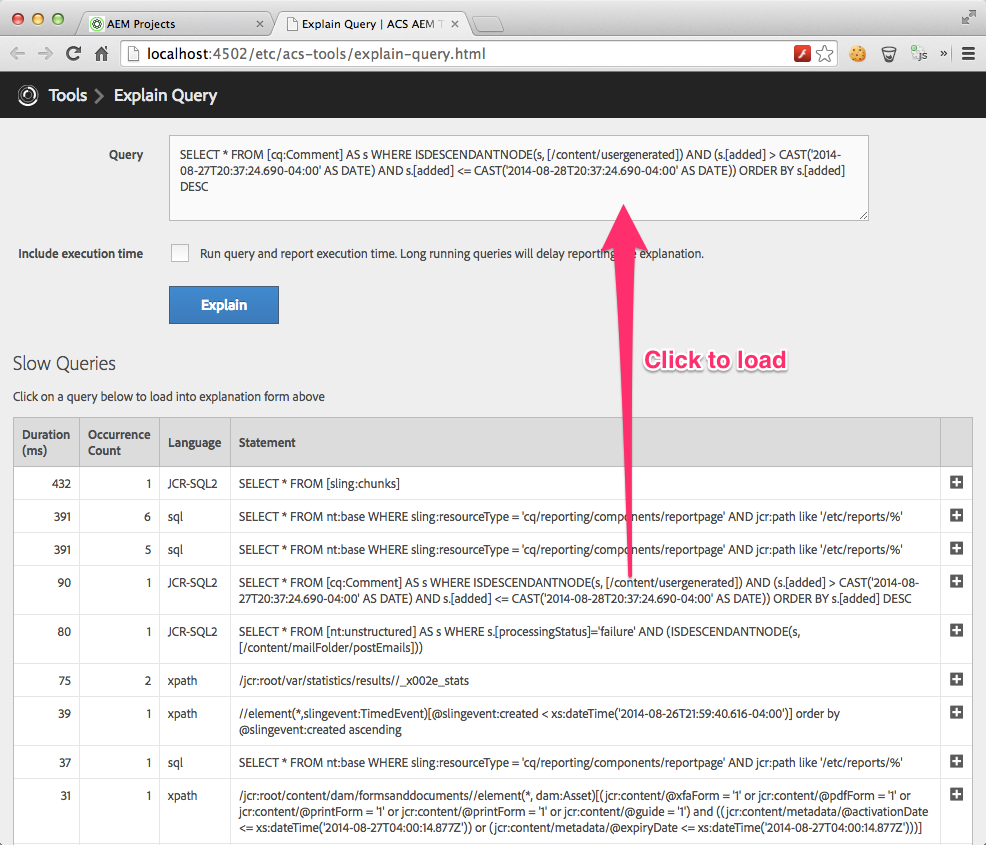 Explain Query - Slow and Popular Queries