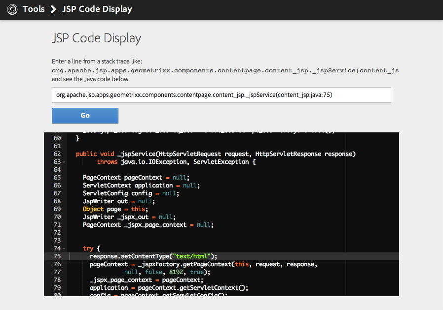 JSP Code Display